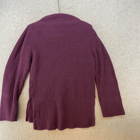 Pact Size M Women's Organic Cotton Sweater Purple Funnel Neck Wide Sleeve - Picture 5 of 9